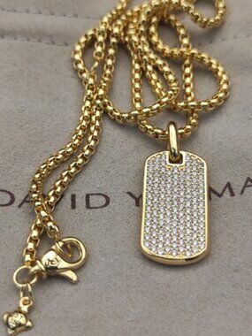 🔶David's Cool and Chic Full Diamond Military Tag Necklace💫